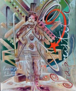 Ceesepe - "Sapristiti" dibujo original técnica mixta cartulina, enmarcado