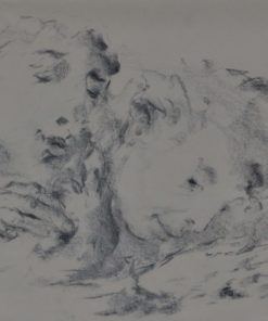 Juanvi, Juan Vicente Barrio - "Hablando al oido" dibujo carboncillo papel, enmarcado