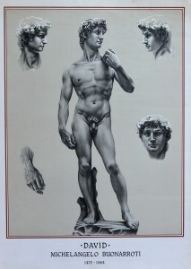 Michelangelo Buonarroti, David, cartel editado por Art Studio Tabliaferri Firenze, 69x50 cms. (1)