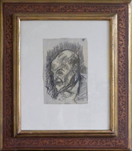 Nonell Isidro, Retrato del doctor, dibujo carboncillo papel, enmarcado, dibujo 16x11 cms. y marco 38x33 cms. 1900 (1)