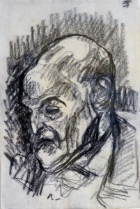 Nonell Isidro, Retrato del doctor, dibujo carboncillo papel, enmarcado, dibujo 16x11 cms. y marco 38x33 cms. 1900 (5)