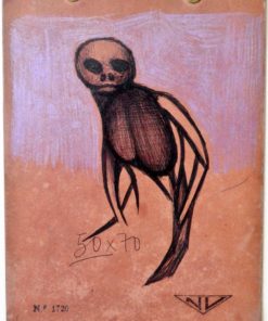 Javier Pagola - "Extraterrestre" dibujo técnica mixta cartulina, enmarcado