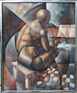 Pizarro Roberto L., Maniquí y piano, oleo aglomerado, 61x50 cms (9)