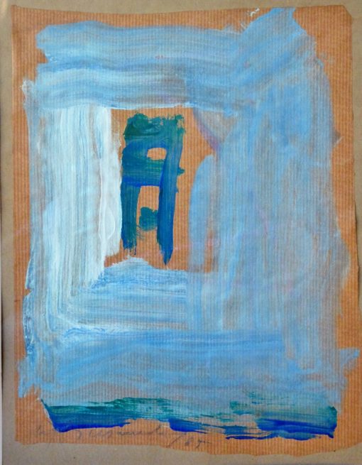 Albert Rafols Casamada 1985 - "Composición sin título" acrilico papel kraft, enmarcado
