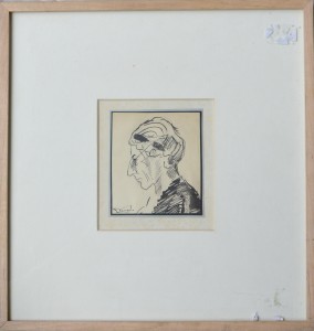 Torrado Ramón, Mujer de perfil, dibujo lapiz papel, enmarcado, dibujo 9,50x8,50 cms. y marco 31x30 cms (5)