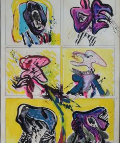 Bonifacio 1975 - "Viñetas" pintura cartulina, enmarcado