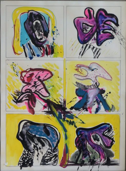 Bonifacio 1975 - "Viñetas" pintura cartulina, enmarcado