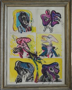 bonifacio 1975, Viñetas, pintura cartulina, enmarcado, pintura 67x50 cms. y marco 79x62 cms (10)