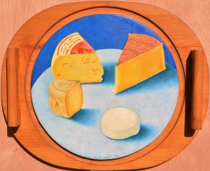 Alcain Alfredo 1996, Tabla de quesos,  pintura oleo tabla, 26,50x33 cms.  1600 (3)