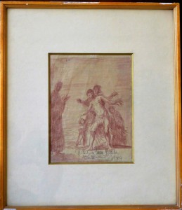 Barba Juan, Despues del baño, dibujo lápiz sanguina papel, enmarcado, dibujo 19,50x15 cms. y marco 37x32 cms.  (5)