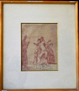 Barba Juan, Despues del baño, dibujo lápiz sanguina papel, enmarcado, dibujo 19,50x15 cms. y marco 37x32 cms. (5)