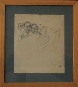 Barba Juan, La lectura, dibujo lápiz papel, enmarcado, dibujo 22x19 cms. y marco 33x29,50 cms. (1)