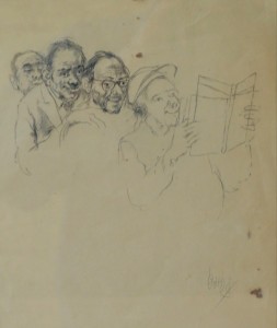 Barba Juan, La lectura, dibujo lápiz papel, enmarcado, dibujo 22x19 cms. y marco 33x29,50 cms. (7)