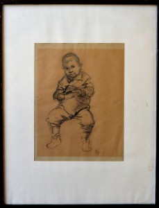 Barba Juan, niño orinando, dibujo lápiz papel, enmarcado, dibujo 28x21 cms. y marco 48x38 cms.  (5)