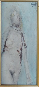 Juan Vicente Barrio Juanvi, Desnudo, oleo tablex, enmarcado, pintura 20x10 cms. y marco 54x43 cms.  (3)