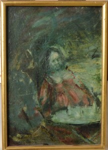 Juan Vicente Barrio Juanvi, En la terraza, pintura oleo tablex, 25x17 cms.  (4)
