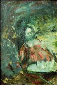 Juan Vicente Barrio Juanvi, En la terraza, pintura oleo tablex, 25x17 cms.  (4)