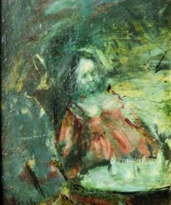 Juan Vicente Barrio Juanvi - "En la terraza" pintura oleo tablex