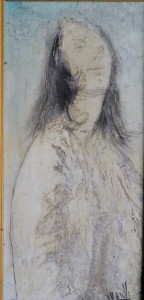 Juan Vicente Barrio Juanvi, Torso de mujer joven, oleo tablex, enmarcado, pintura 19x10 cms. y marco 41x32 cms.  560 (3)