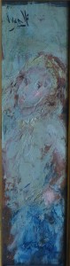 Juanvi, Juan Vicente Barrio, Figura mujer joven, oleo tablex, enmarcado, pintura 6x22 cms. y marco 53x38 cms. (1)