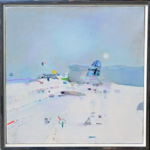 Lorenzo Antonio 1974, En la región fría, oleo lienzo, enmarcado, pintura 65x65 cms. y marco 70x70 cms. (11)