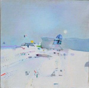 Lorenzo Antonio 1974, En la región fría, oleo lienzo, enmarcado, pintura 65x65 cms. y marco 70x70 cms. (9)