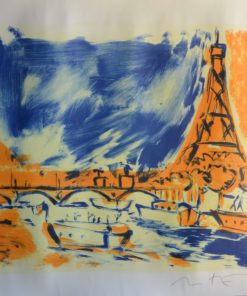 Javier Montesol - "Paisaje de Paris" litografía