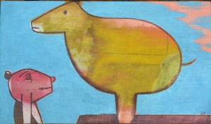 Pagola Javier 1996, Nostalgias, pintura oleo lienzo, 24x41 cms. (5)