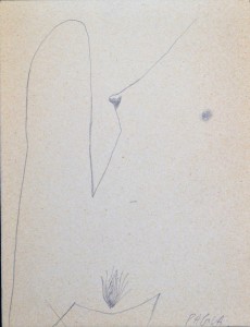 Pagola Javier, Desnudo mujer adolescente sentada, dibujo lápiz papel, enmarcado, pintura 13x10 cms. y marco 21x16 cms. (5)