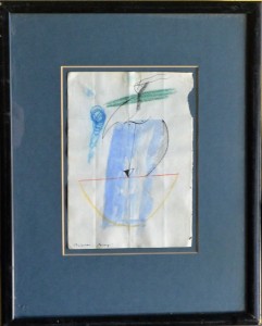 Riera y Aragó, Mujer, acuarela tinta y pastel papel, enmarcado, pintura 20,50x14,50 y marco 37,50x30 cms. (13)