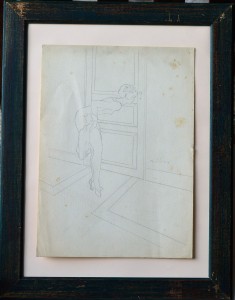 Rivas Montenegro Federico, Curiosidad, dibujo lápiz papel, enmarcado, dibujo 32x24 cms. y marco 46x31 cms.  (2)