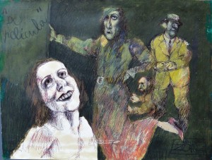Zohre Mirabassi, De película, pintura oleo en barra cartulina, enmarcado, pintura 40x52 cms. y marco 59x67 cms.  (3)