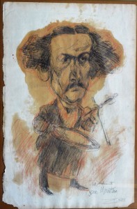 Zohre Mirabassi, El violinista Monasterio, dibujo carboncillo papel, enmarcado, dibujo 44x28 cms. y marco 56x42 cms.  (3)
