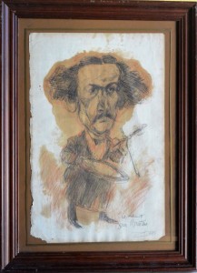 Zohre Mirabassi, El violinista Monasterio, dibujo carboncillo papel, enmarcado, dibujo 44x28 cms. y marco 56x42 cms.  (4)