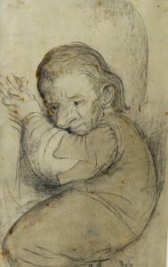 Barba Juan, Personaje marginado, dibujo  lápiz papel, enmarcado, dibujo 22x14 cms y marco 33x25,50 cms.  (1)