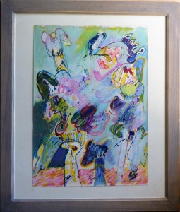 Bonifacio 1975-79, Personajes festivos, pintura acrílico cartulina, enmarcado, pintura 70x50,50 y marco 92x78,50 cms. (7)