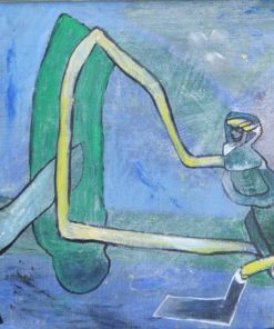 Bonifacio 1992 - "Lazo amarillo" pintura oleo lienzo, enmarcado