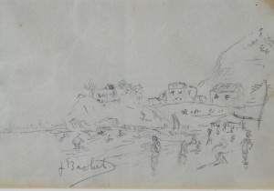Brotat Joan, Paisaje de playa, dibujo lápiz papel, enmarcado, dibujo 13x19 cms. y marco 18,50x25,50 cms (3)
