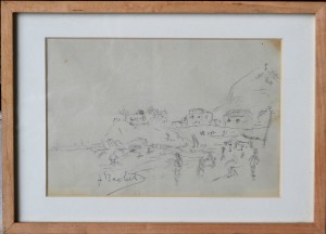 Brotat Joan, Paisaje de playa, dibujo lápiz papel, enmarcado, dibujo 13x19 cms. y marco 18,50x25,50 cms (6)