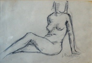Brotat Joan, desnudo académico, dibujo lápiz papel, enmarcado, dibujo 13x18,50 y marco 18,50x25,50 cms (1)