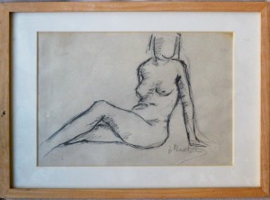 Brotat Joan, desnudo académico, dibujo lápiz papel, enmarcado, dibujo 13x18,50 y marco 18,50x25,50 cms (2)