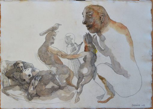 Jorge Castillo 2002 - "La memoria callada" lápiz y acuarela papel artesanal