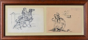 Hervás, Picador y Media verónica, dibujos tinta papel, enmarcado, dibujos 16x22 cm.s cada uno y marco 26x56 cms (1)