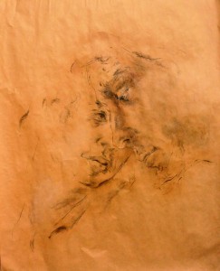Juan Vicente Barrio Juanvi, Rostros enamorados, dibujo carboncillo papel kraft, 139x110 cms (5)