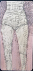 Pagola Javier, Piernas, dibujo técnica mixta cartulina, enmarcado, dibujo 14x7 cms. y marco 22x15,50 cms (1)