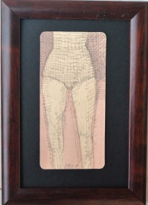 Pagola Javier, Piernas, dibujo técnica mixta cartulina, enmarcado, dibujo 14x7 cms. y marco 22x15,50 cms (3)