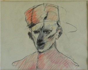 Peña Miguel 1978, Personaje eclesiástico, dibujo técnica mixta papel, enmarcado, dibujo 22,50x29 cms. y marco 34,50x40,50 cms.  1000 (3)