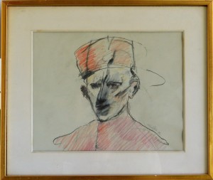 Peña Miguel 1978, Personaje eclesiástico, dibujo técnica mixta papel, enmarcado, dibujo 22,50x29 cms. y marco 34,50x40,50 cms.  1000 (4)