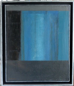 Rueda Gerardo 1959, Composición en azules, pintura oleo lienzo, enmarcado, intura 46x38 cms. y marco 52x44 cms.  (1)