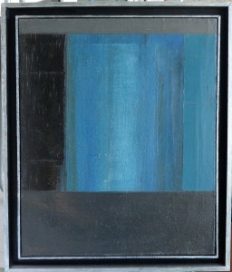 Rueda Gerardo 1959, Composición en azules, pintura oleo lienzo, enmarcado, intura 46x38 cms. y marco 52x44 cms. (1)